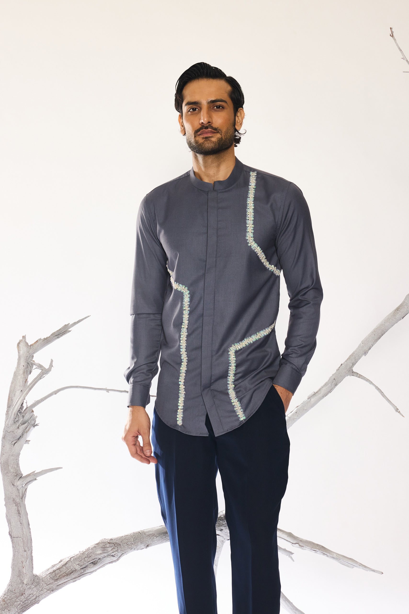 Lumen Grid Statement Shirt