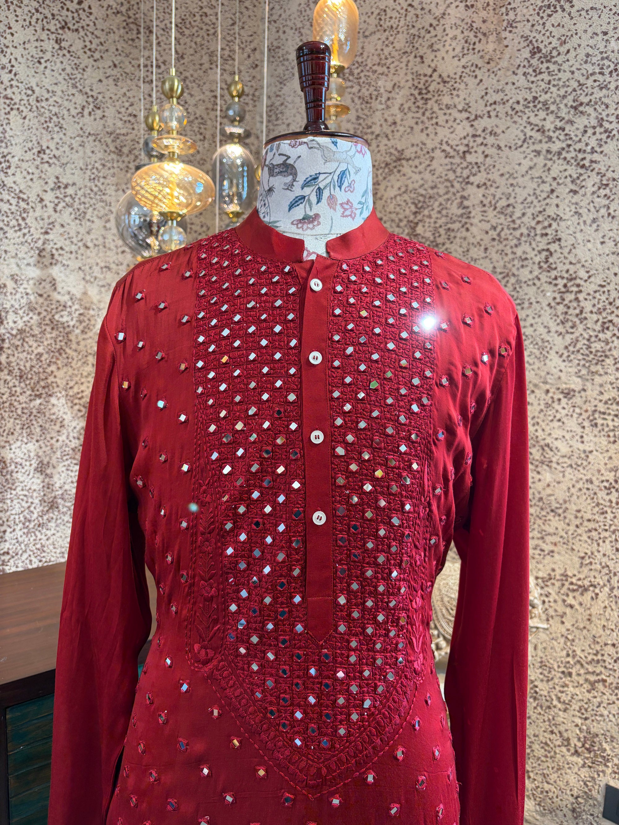 Ansari Mirror Embroidered Kurta set