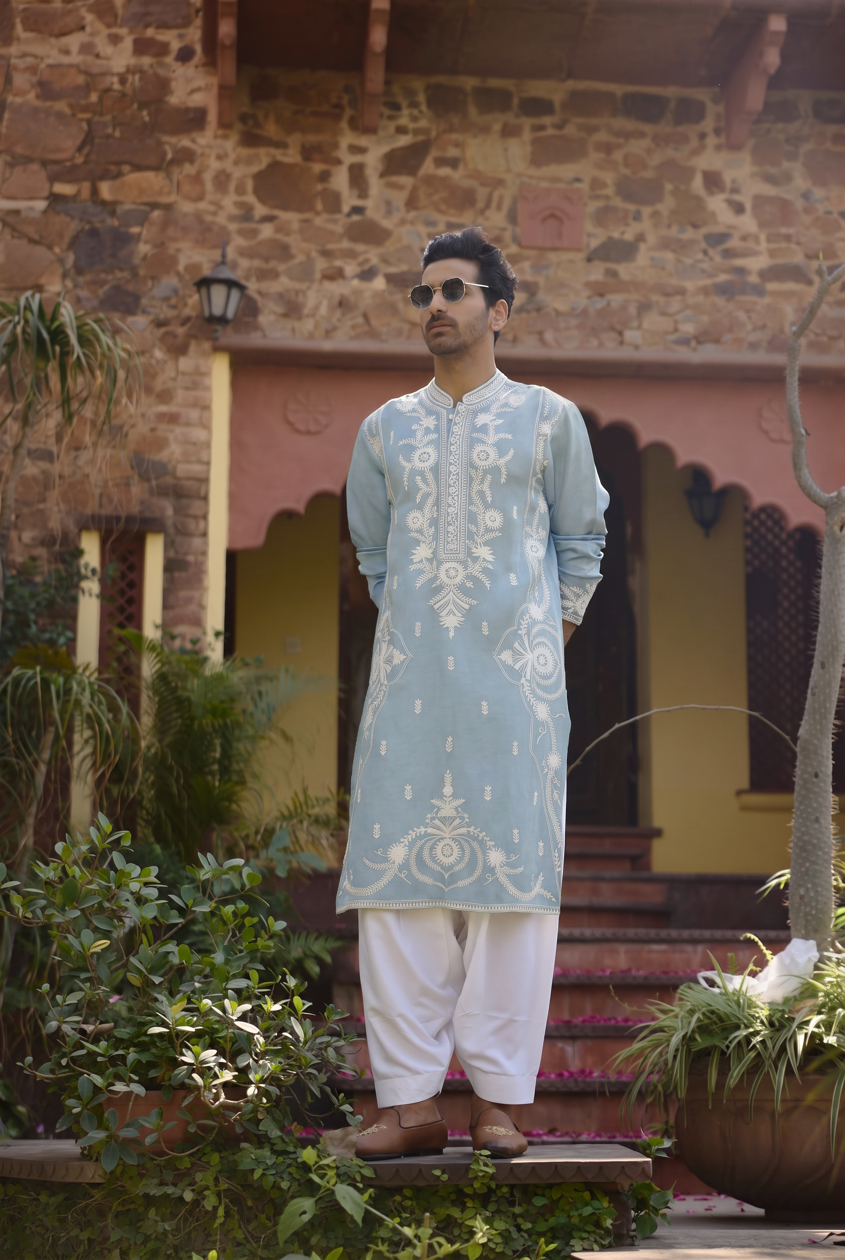 Falaknuma Kurta - Baby Powder Blue