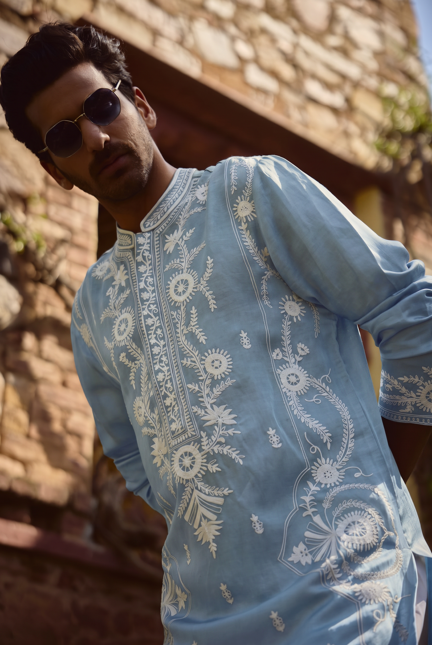 Falaknuma Kurta - Baby Powder Blue