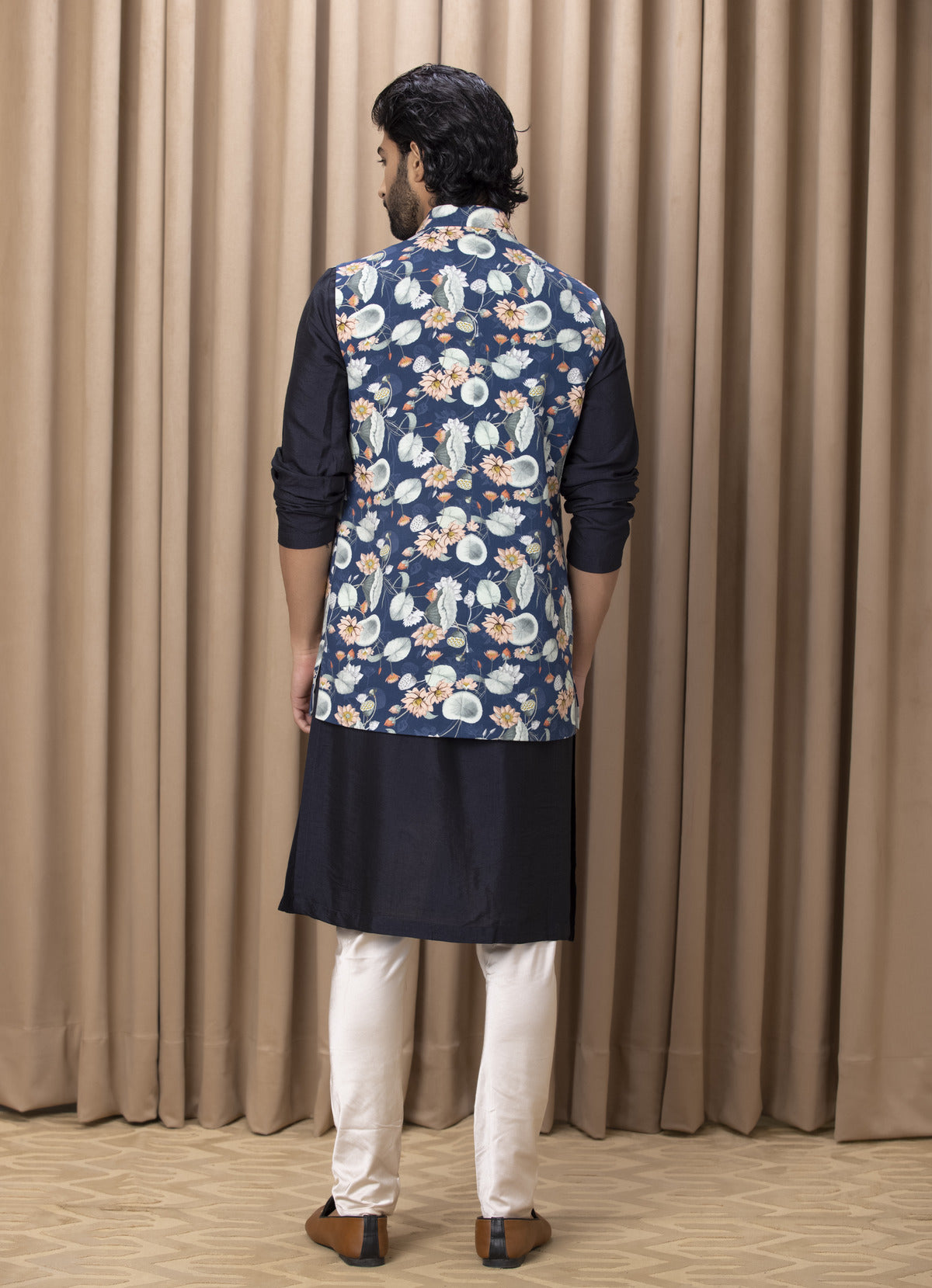 Blue Bandi Kurta Set for Men - Kamal Bandi Set