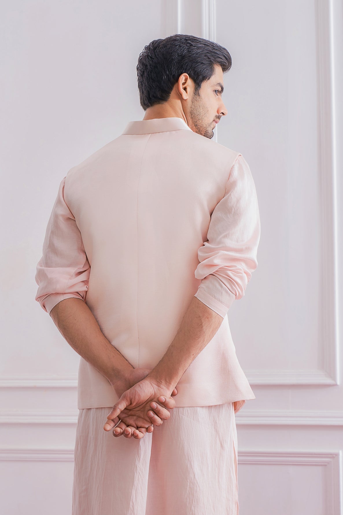Pink Kurta Bandi for Men for Festive Occasions - Multan Bandi Set