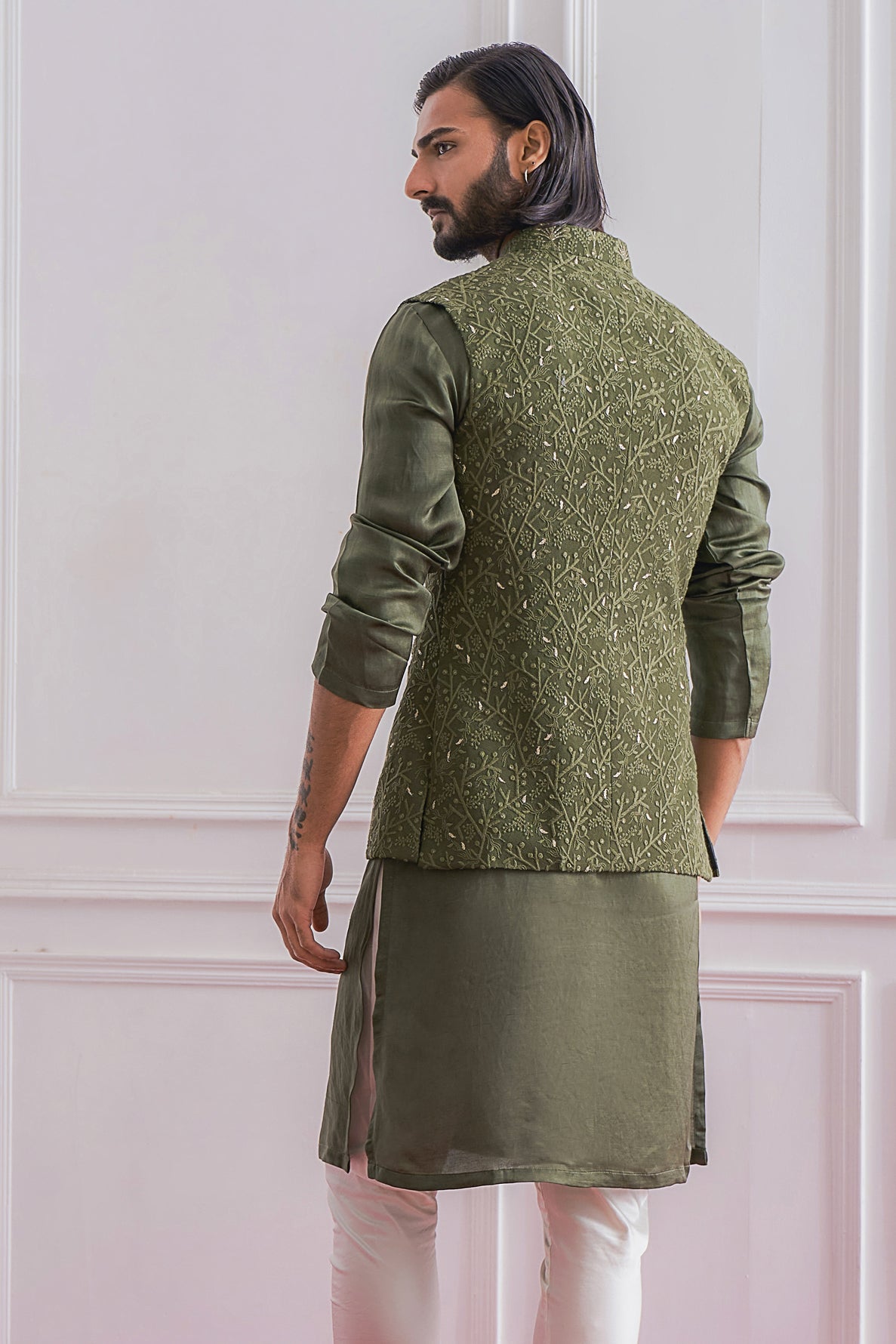 Military Green Bandi for Men - Khan-E-Wal Bandi Set