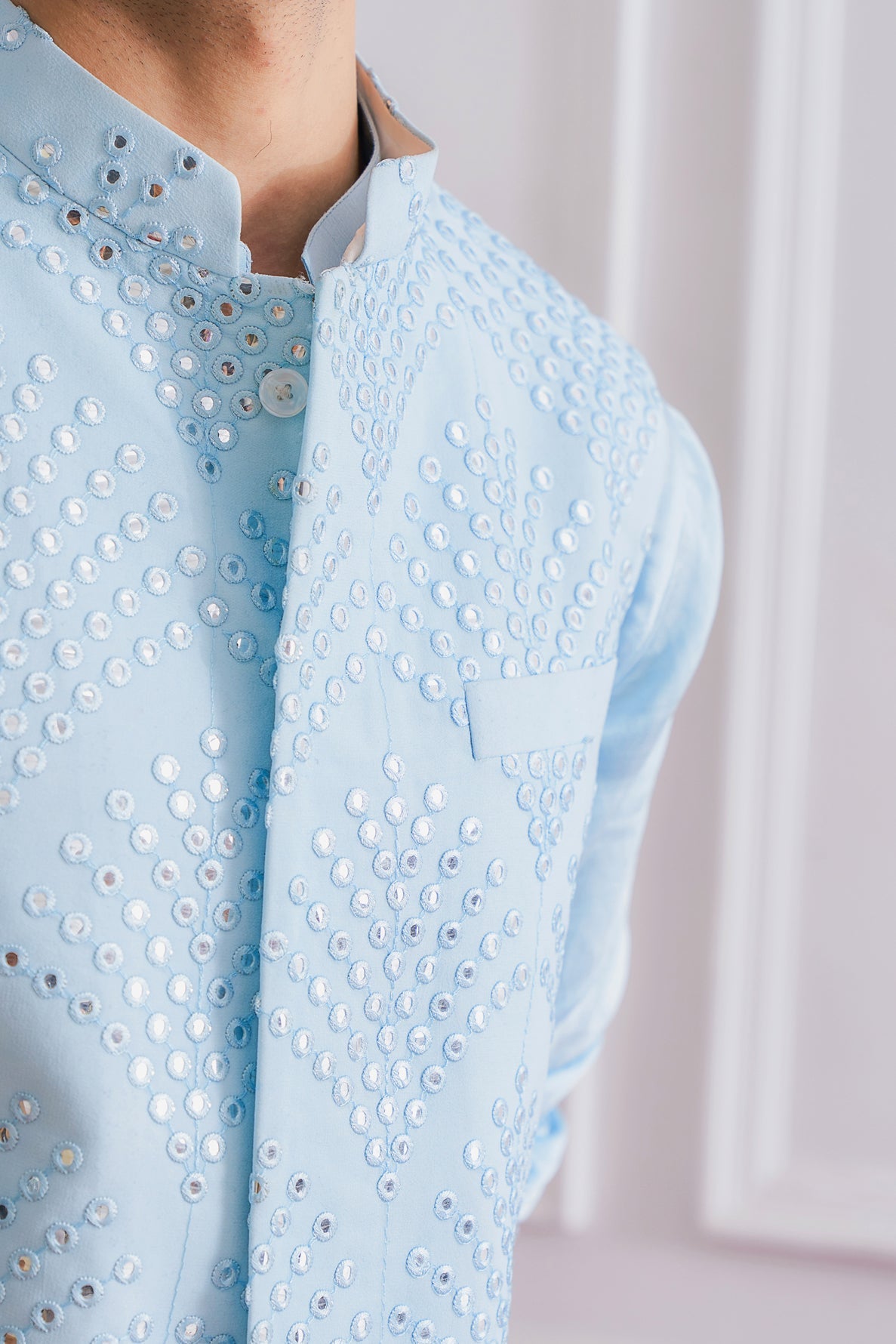 Blue Bandi Set for Men by Ankit V Kapoor - Mirpur Bandi Set