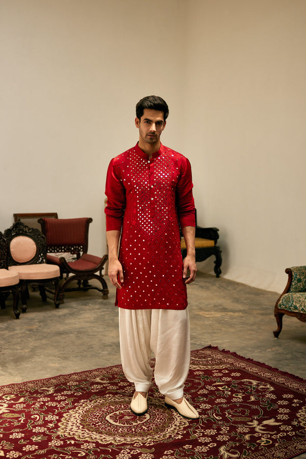 Ansari Mirror Embroidered Kurta set