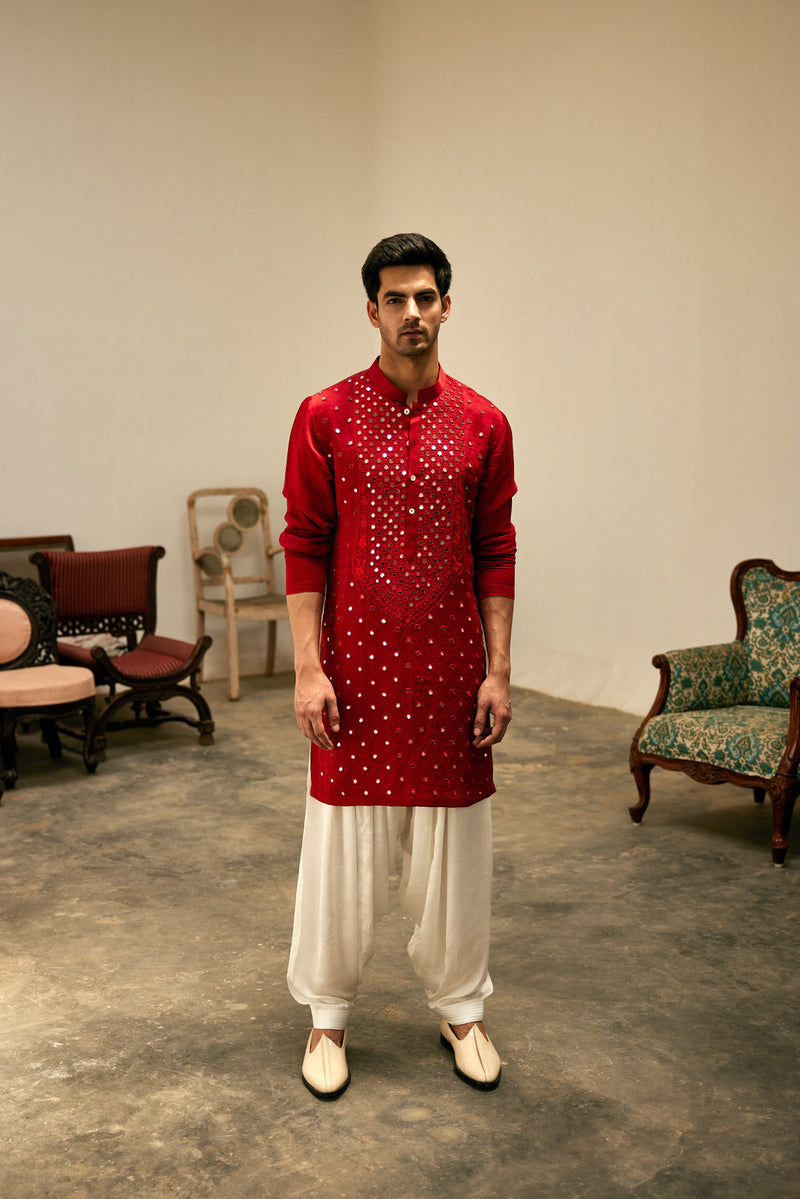 Ansari Mirror Embroidered Kurta set