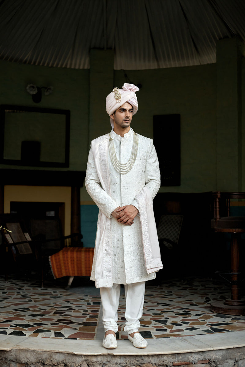 HASAN SHERWANI SET (IVORY)