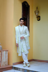 ZAHID SHERWANI SET (MINT GREEN)