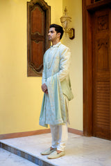 FAHAD SHERWANI SET (MINT GREEN)