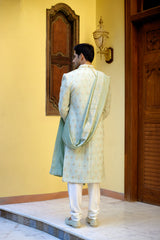 FAHAD SHERWANI SET (MINT GREEN)