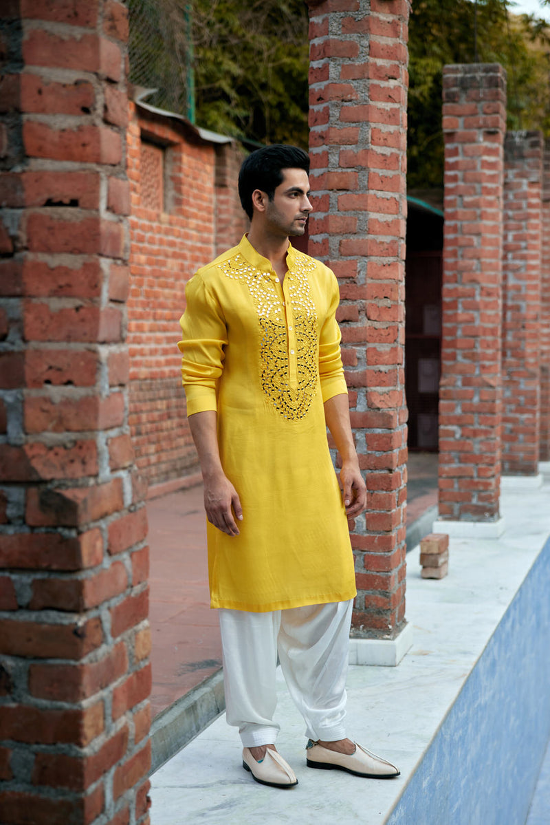 Mens kurta for haldi ceremony outlet