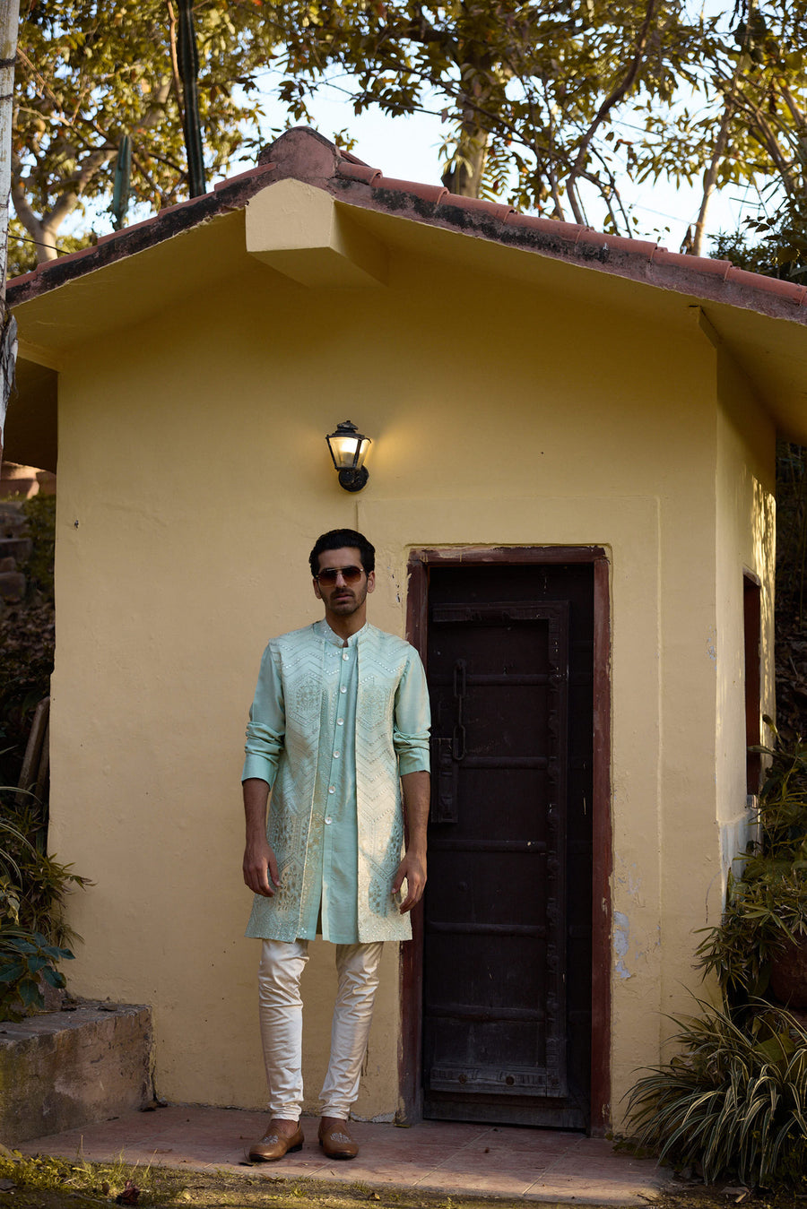 Mint Green Kurta Bandi Set for Festive Occasions - Fateh Bandi Set