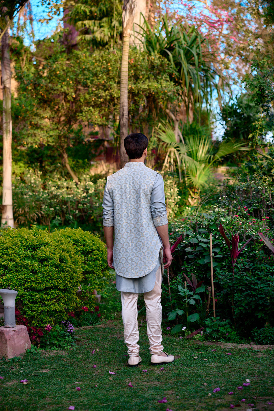 Grey Bandi Kurta Set for Men - Rambagh Bandi Set