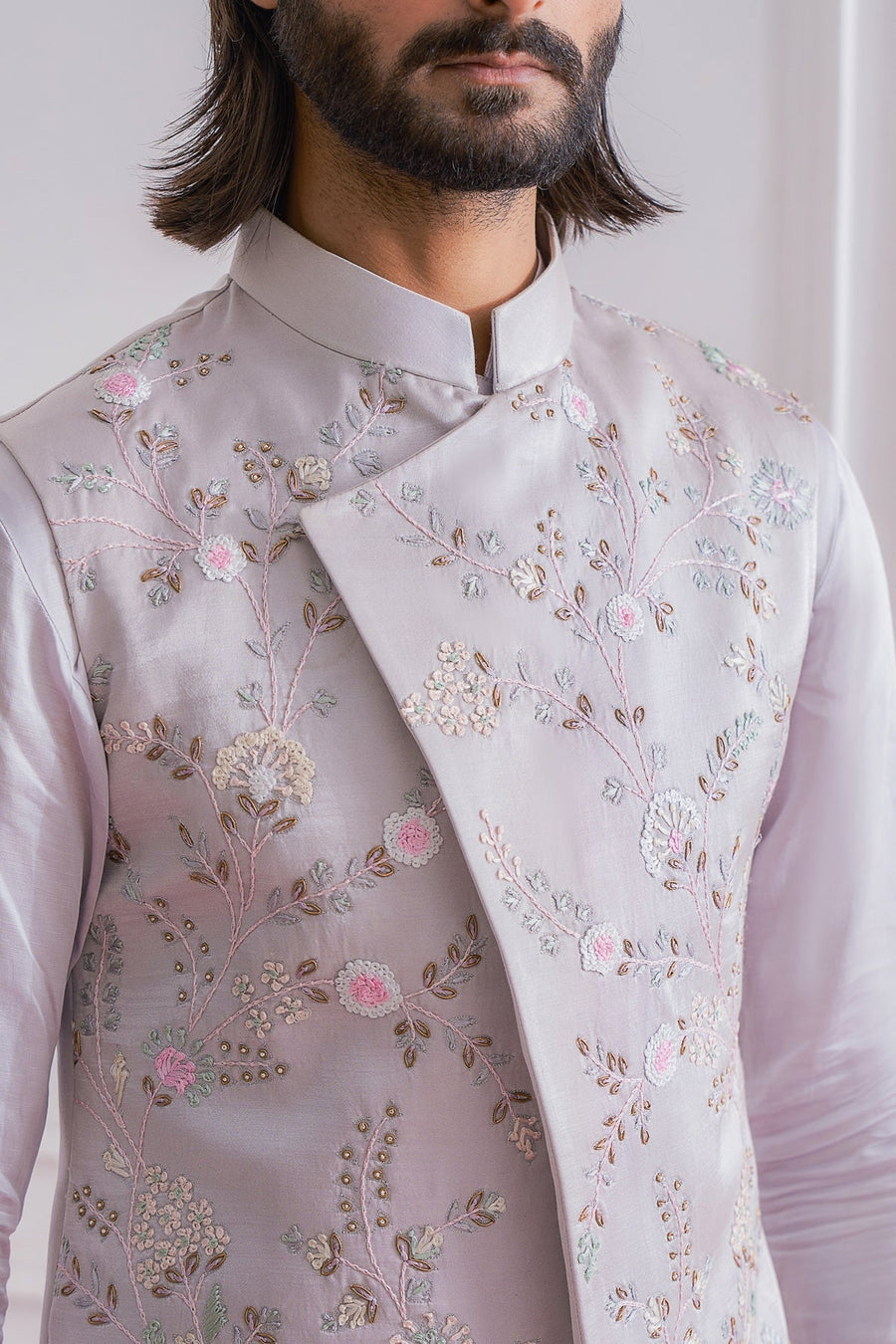 Steel Grey Bandi Kurta for Men - Okara Bandi Set