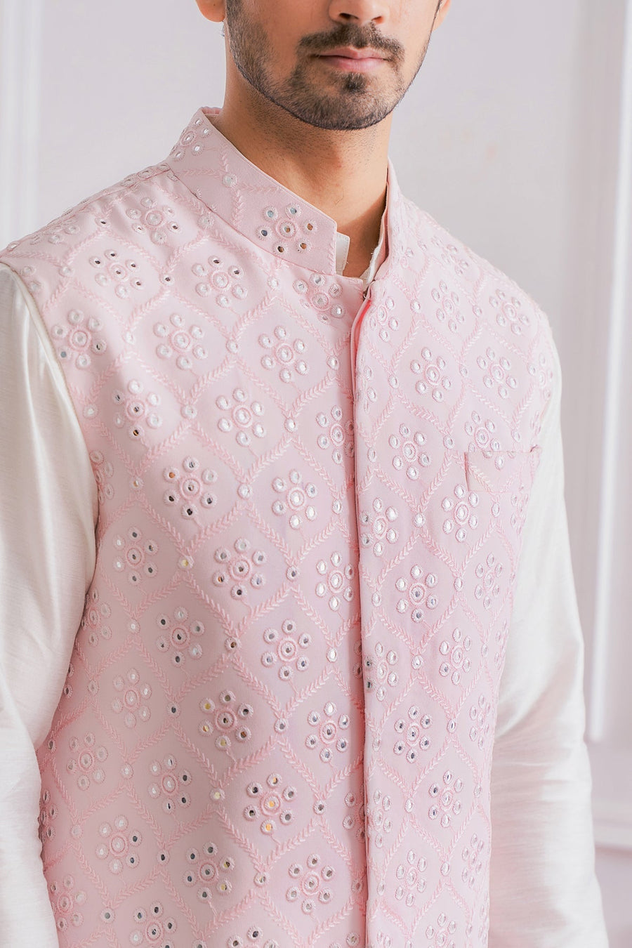 Pink Bandi Set for Men by Ankit V Kapoor - Hasilpur Bandi Set