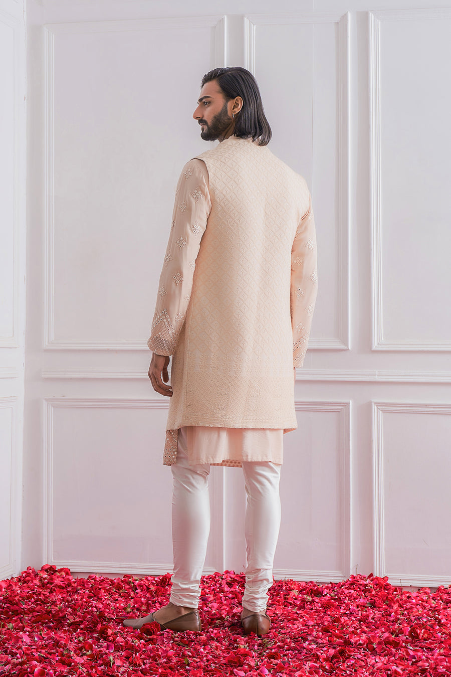Dusty Rose Bandi Kurta for Men for Wedding - Bahawalpur Bandi Set