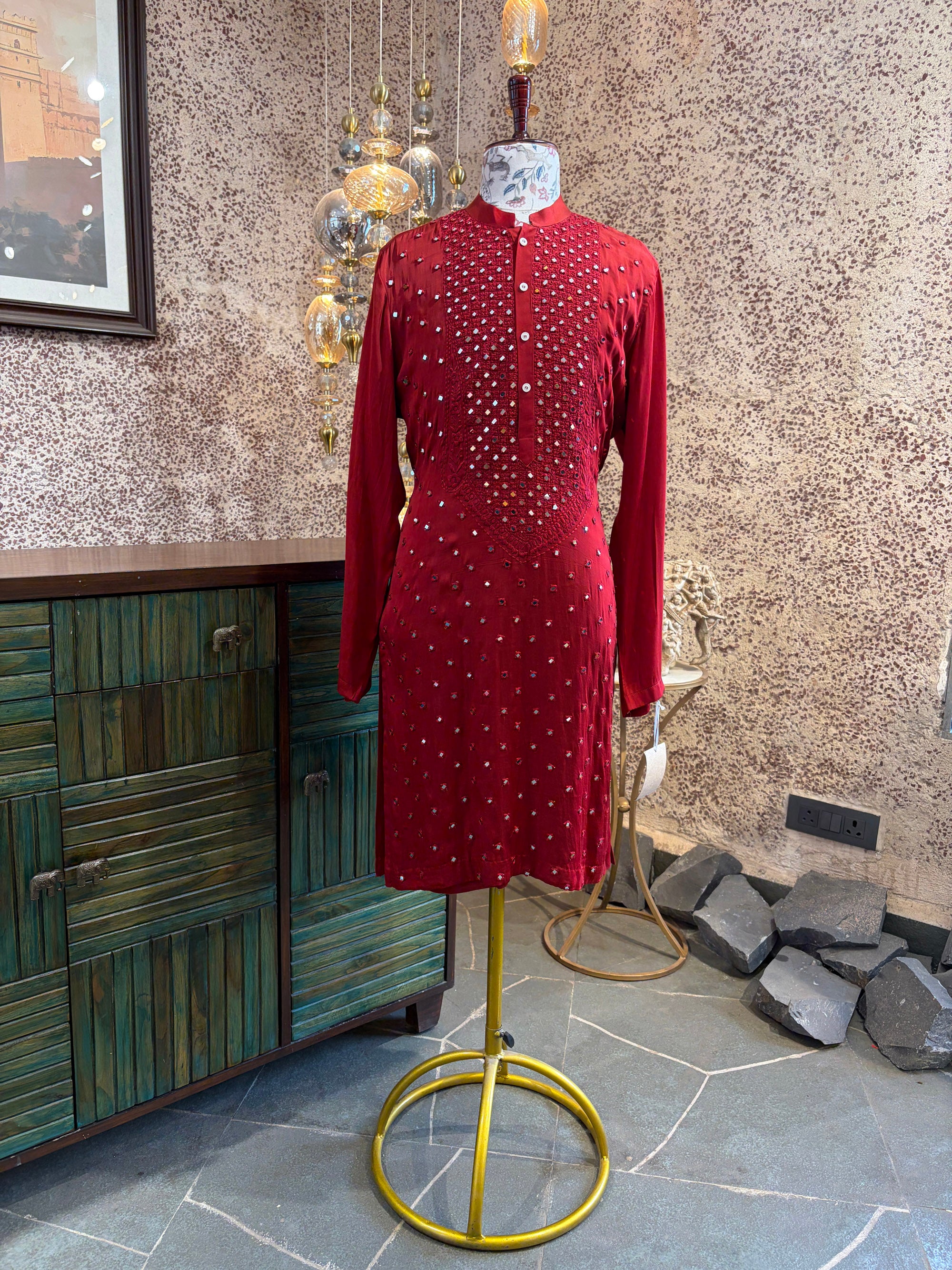 Ansari Mirror Embroidered Kurta set