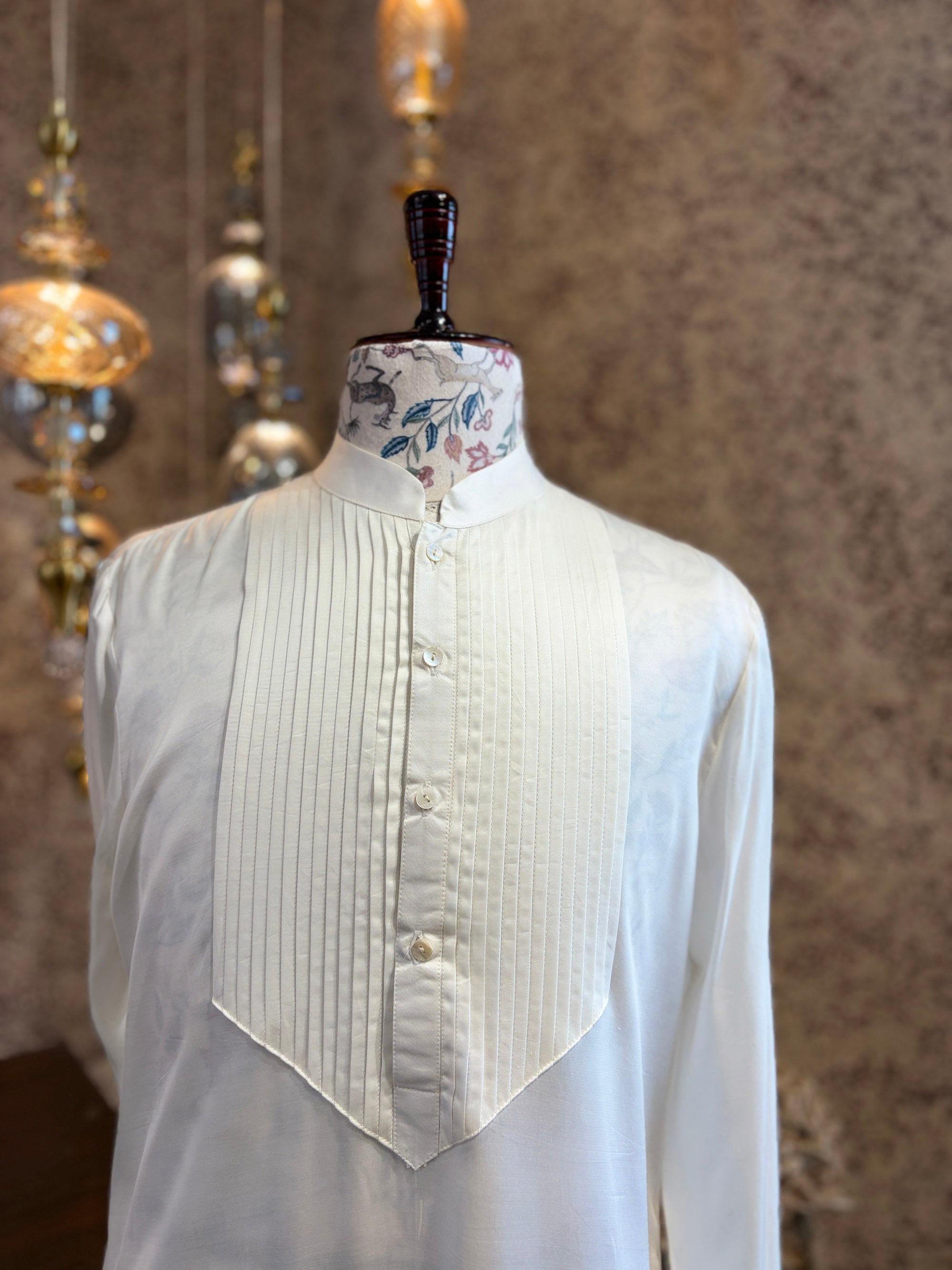 Ivory Pleated Kurta