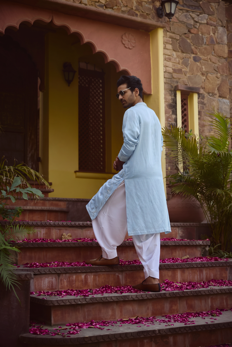 Falaknuma Kurta - Baby Powder Blue