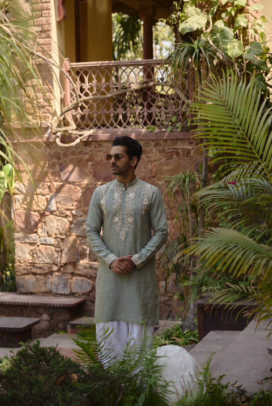 Kapurthala Kurta - Sage Green