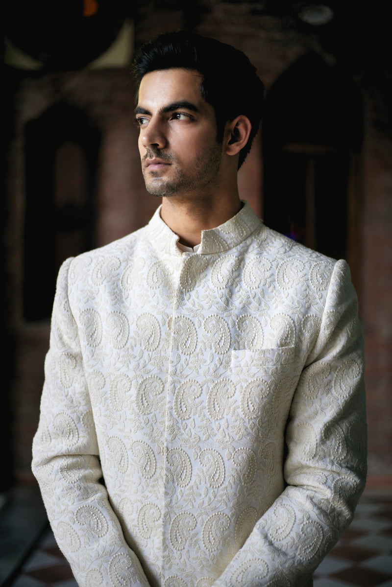 FAIZAN SHERWANI SET (IVORY)