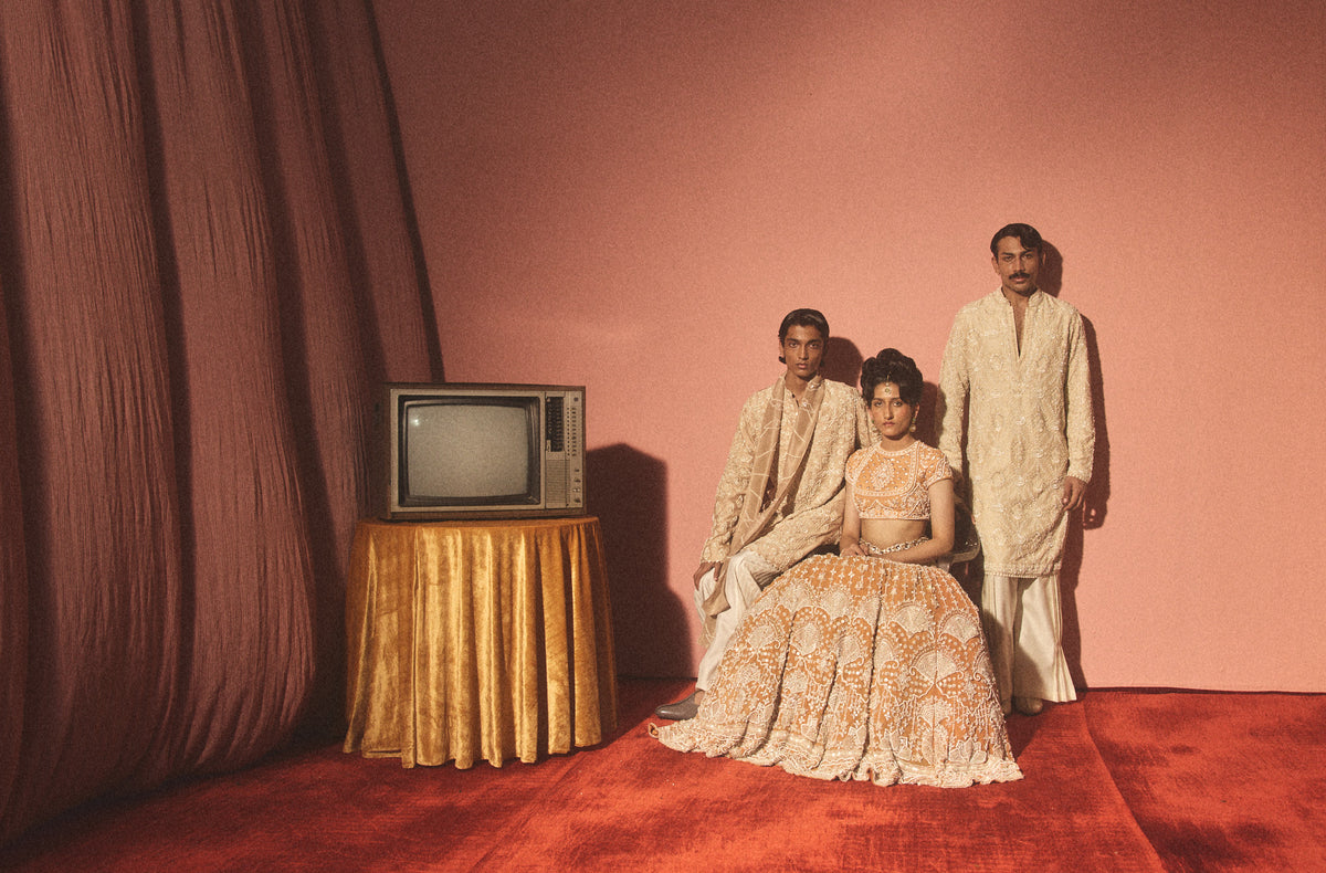 Kesari Jhoomar Lehenga