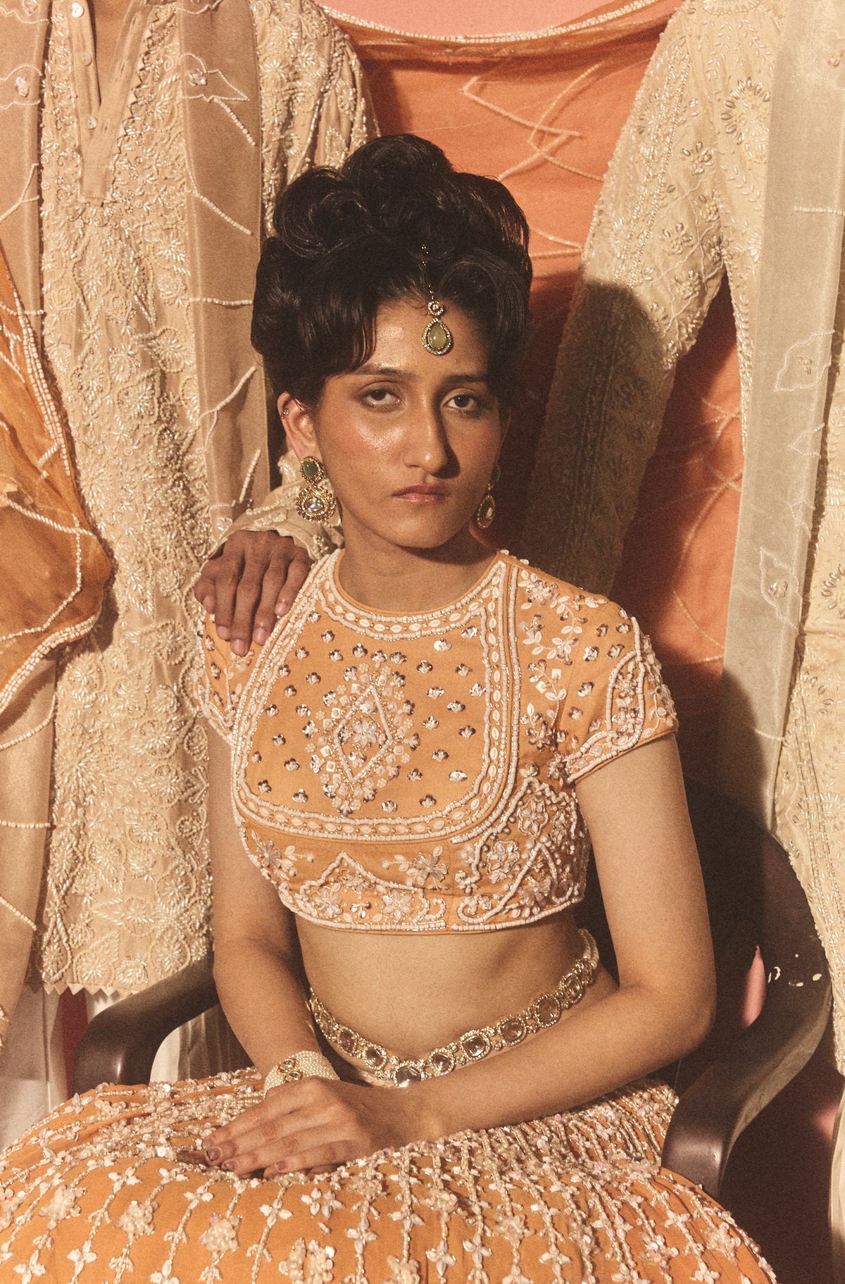 Kesari Jhoomar Lehenga