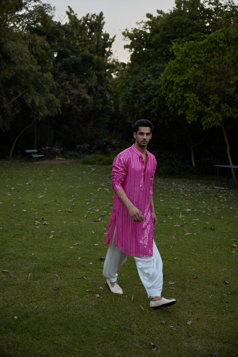 YASIR KURTA (HOT PINK)