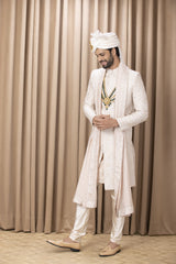 ZAHID SHERWANI SET (CHAMPGNE GOLD)