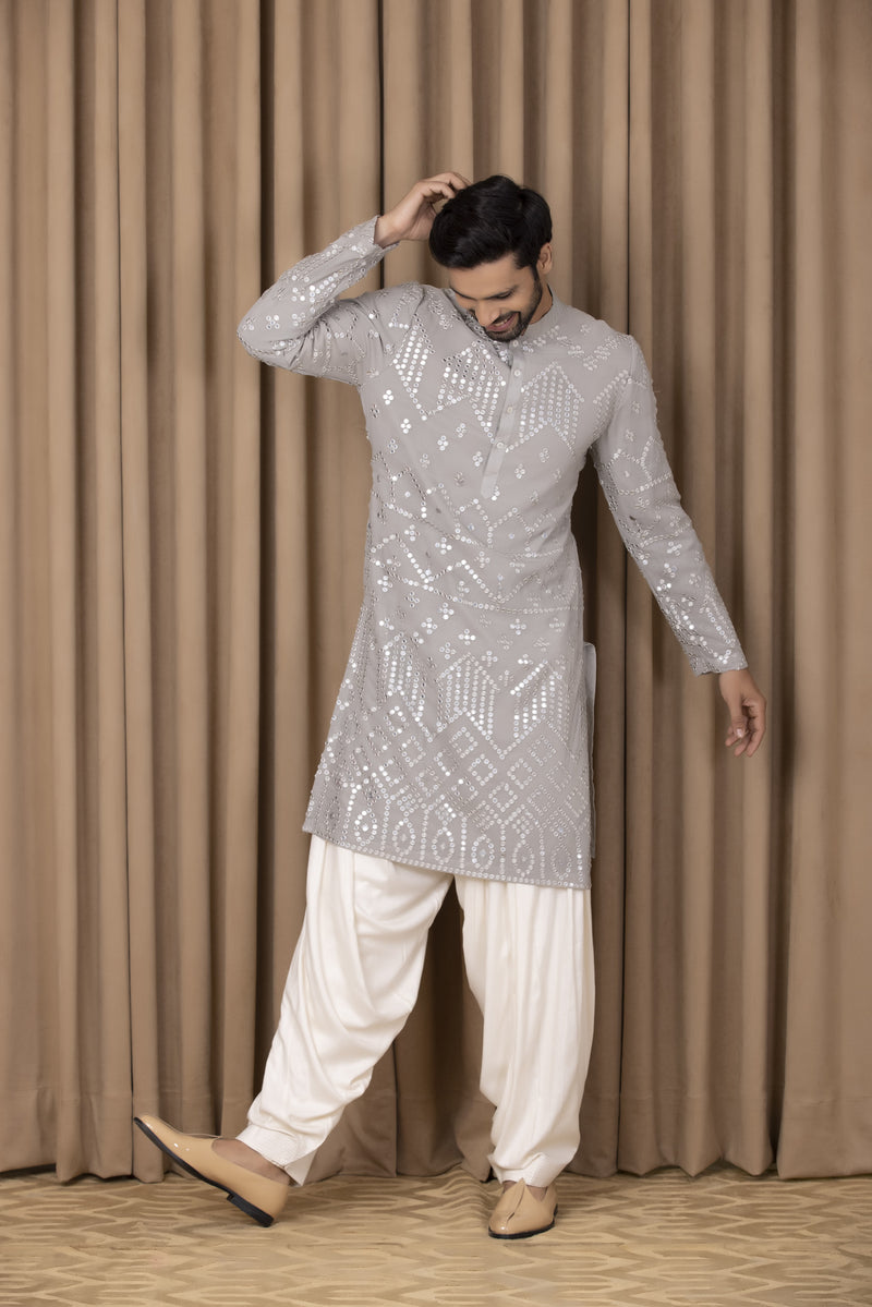 IMRAN KURTA (STEEL GREY)