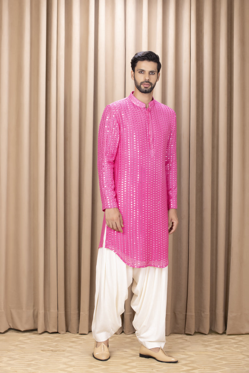 YASIR KURTA (HOT PINK)