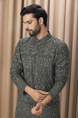 AFTAAB KURTA (OLIVE GREEN)