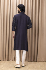 AFTAAB KURTA (NAVY BLUE)