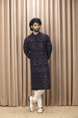 AFTAAB KURTA (NAVY BLUE)