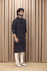 AFTAAB KURTA (NAVY BLUE)