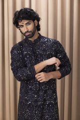 AFTAAB KURTA (NAVY BLUE)