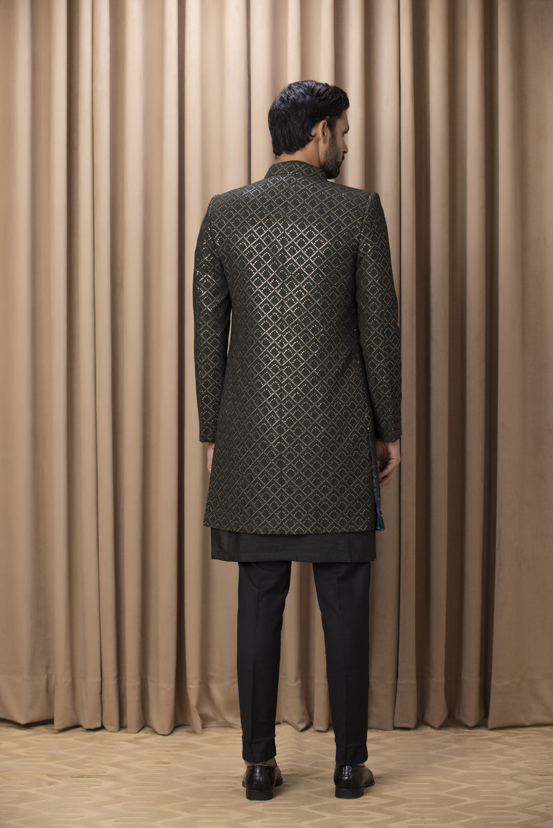 RANJHA INDO SET (OLIVE GREEN)