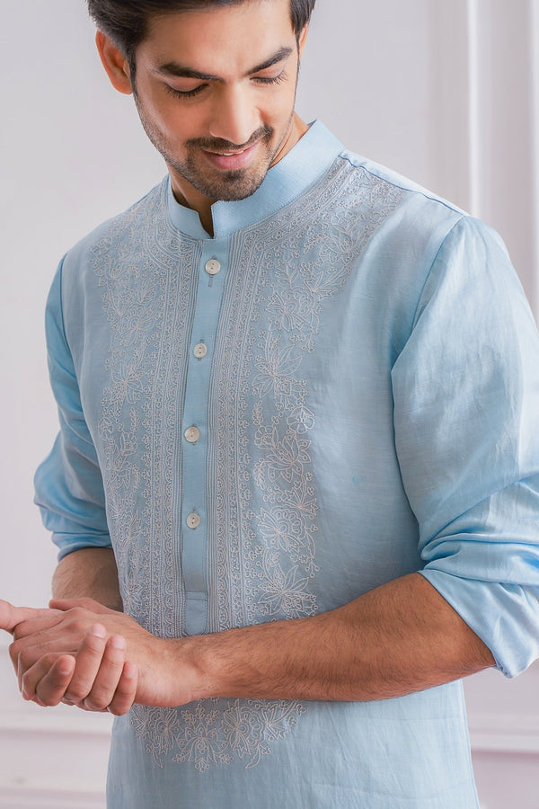 JHELUM KURTA SET (POWDER BLUE)