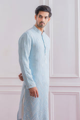 BAHAWALPUR KURTA SET (POWDER BLUE)