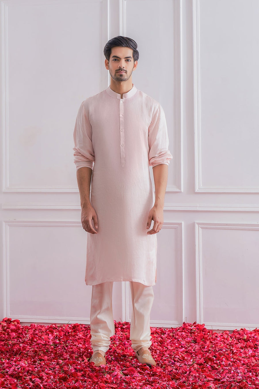 Pink Kurta Bandi for Men for Festive Occasions - Multan Bandi Set