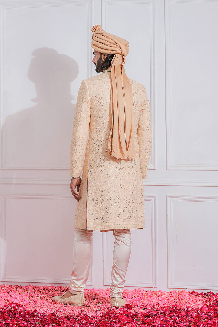 Dusty Rose Embroidered Sherwani Set for Groom | Feroz (Dusty Rose) by AVK