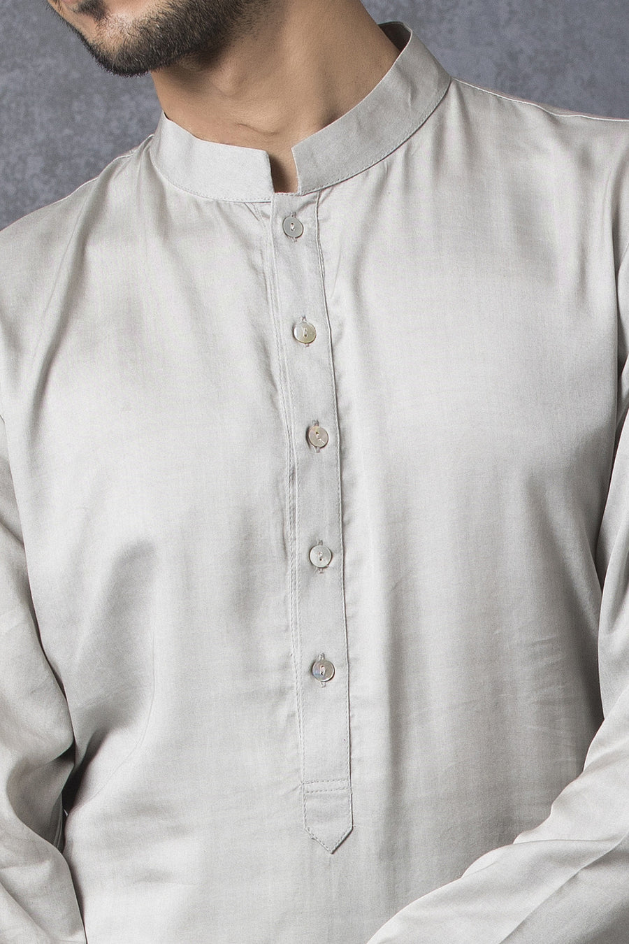 Steel Grey Plain Imported Cotton Kurta Set for Diwali & Modern Events | AVK Essentials