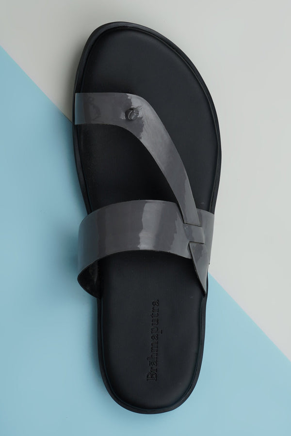 Grey Patent Chief Slippers
