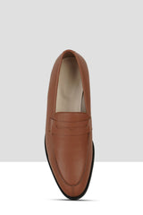 Tan Matte Leather Penny Loafers