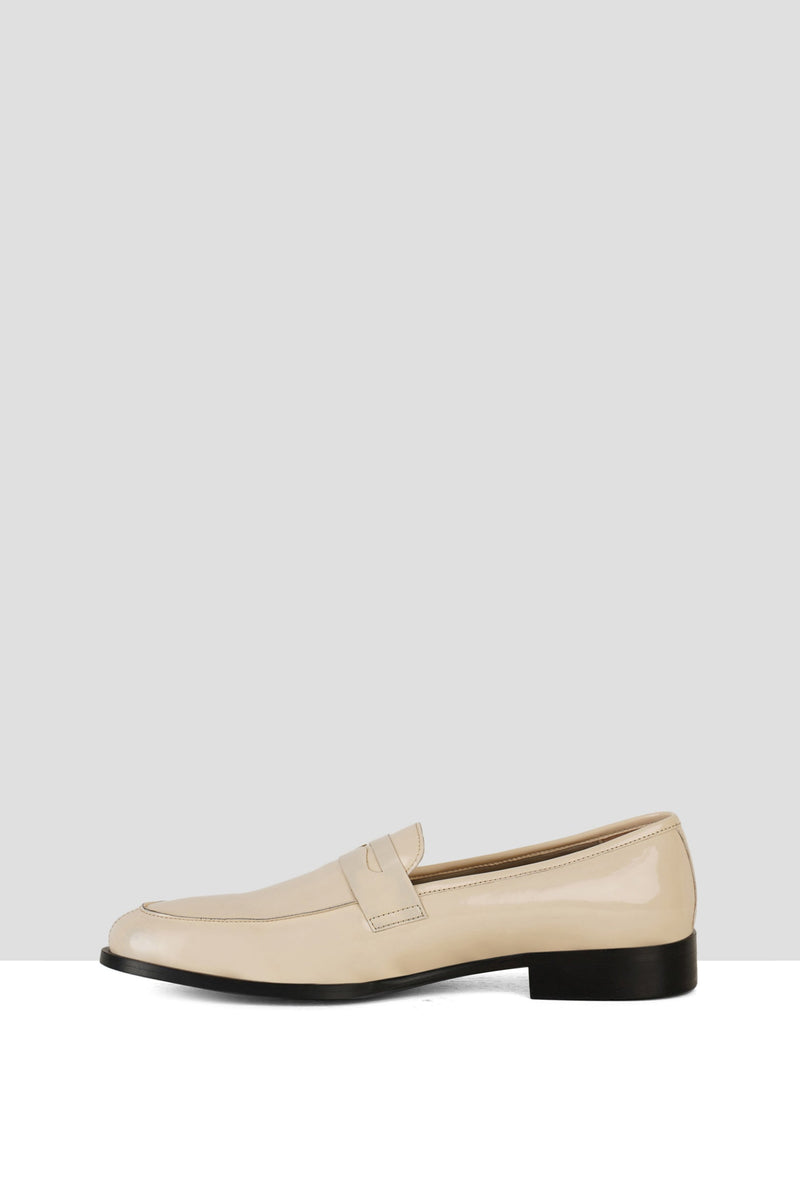 Nude Patent Leather Penny Loafers