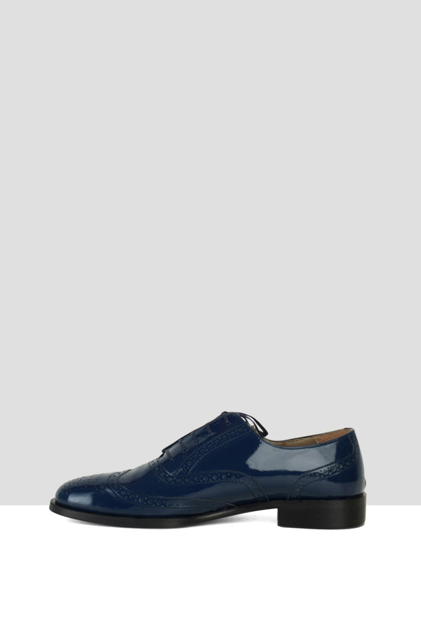 Navy Patent Leather Brogues