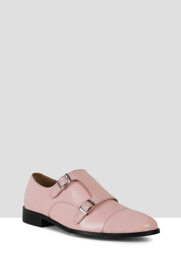 Pink Patent Leather Monks
