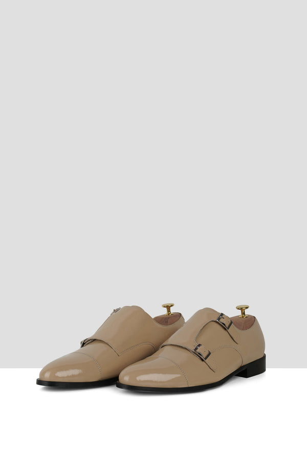 Beige Patent Monks