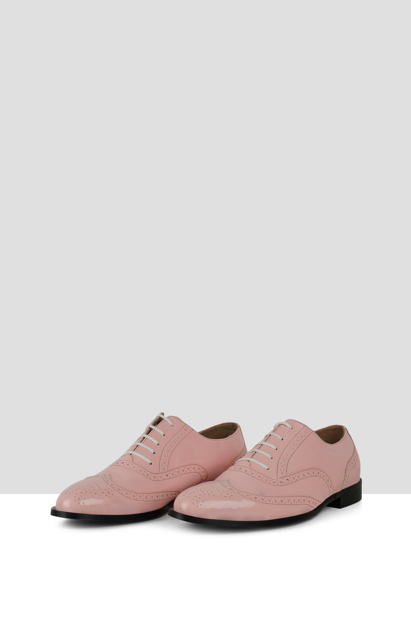 Pink Patent Leather Brogues