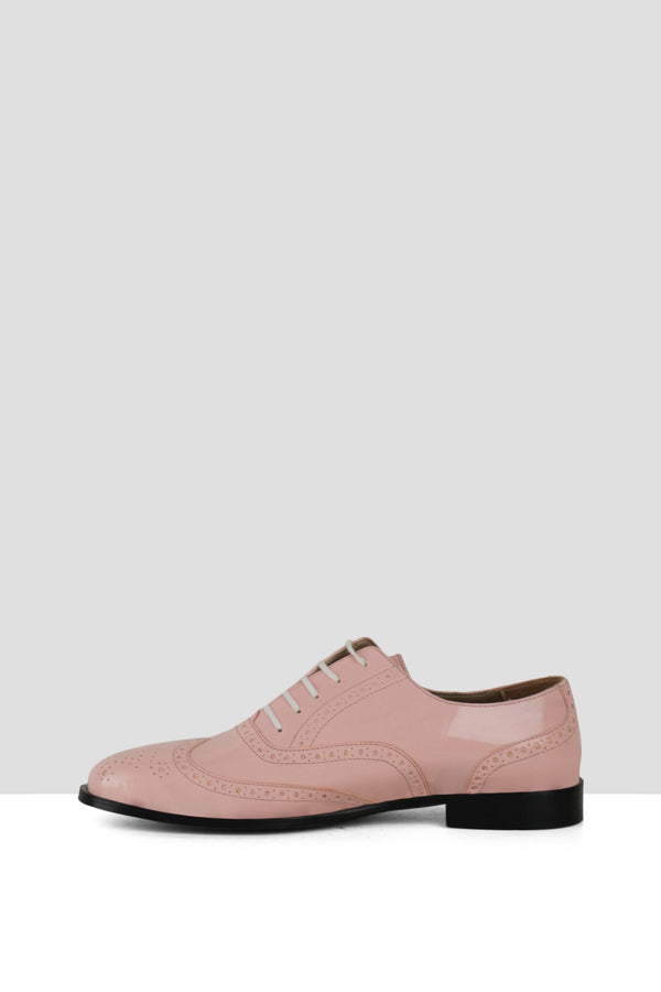 Pink Patent Leather Brogues